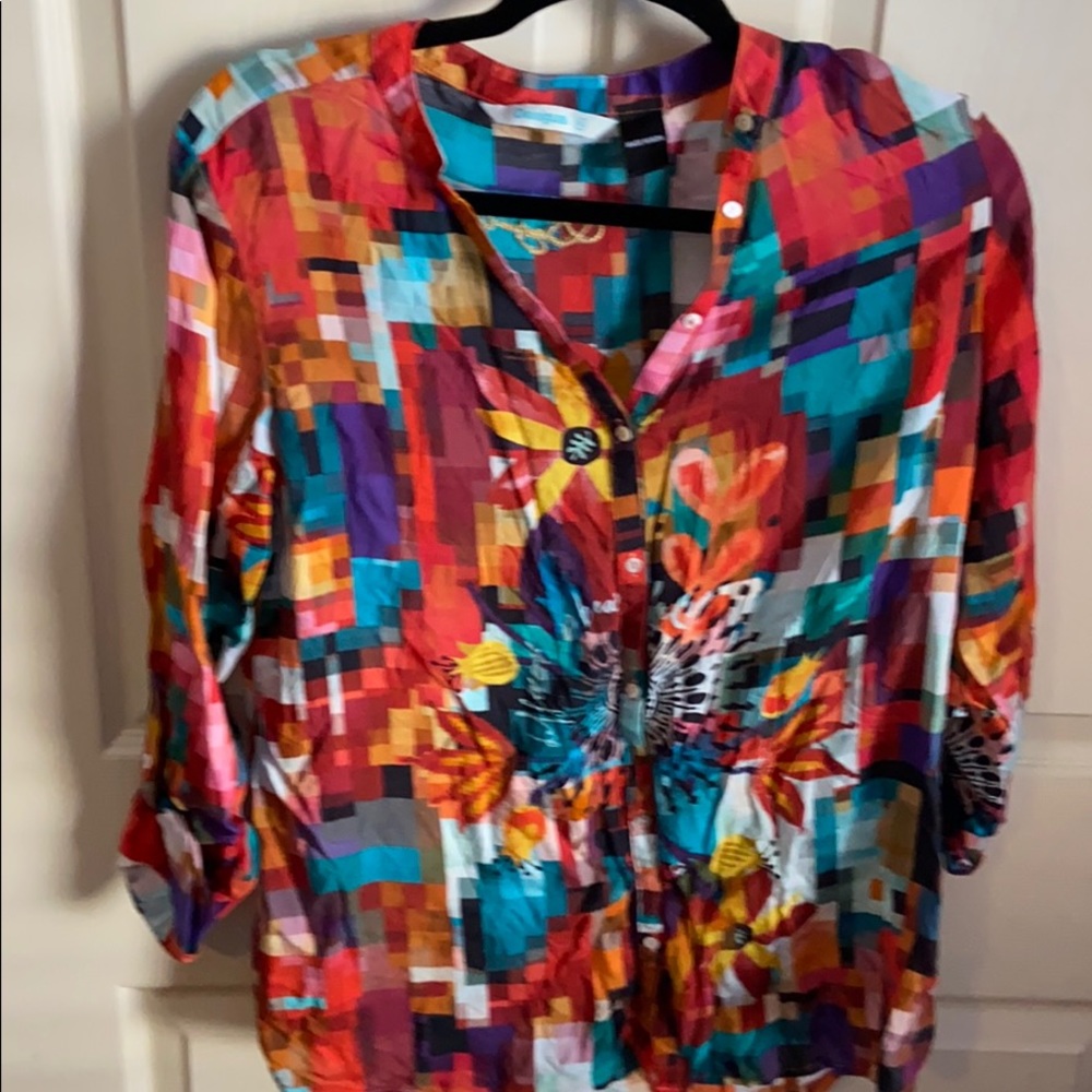 Colorful Geometric Print Women's Top
